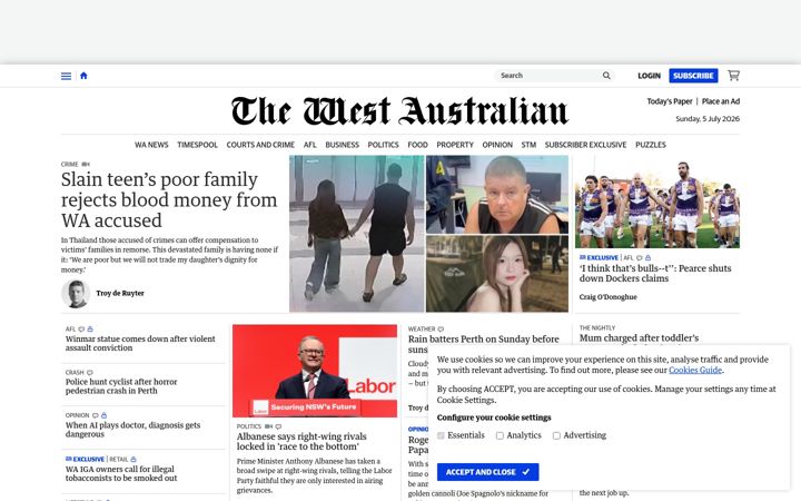 Screenshot of thewest.com.au