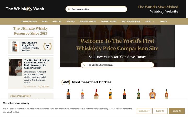 Screenshot of thewhiskeywash.com