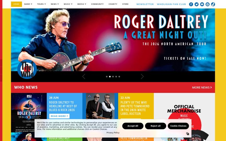 Screenshot of thewho.com