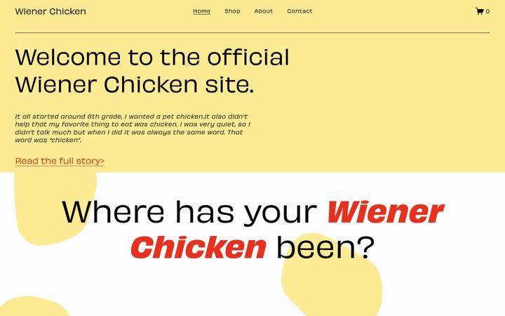 Snímek obrazovky thewienerchicken.com