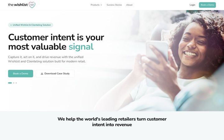 Screenshot of thewishlist.io