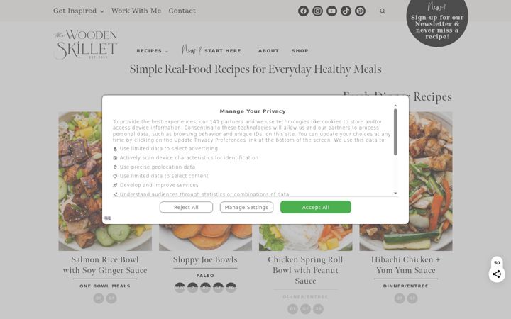 Screenshot of thewoodenskillet.com