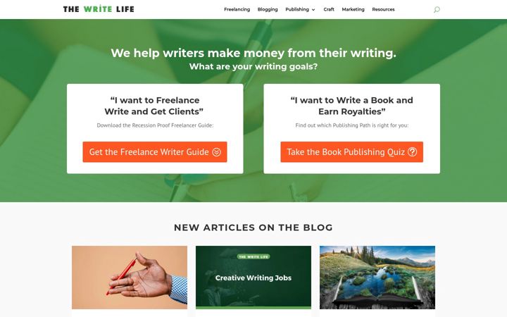 Screenshot of thewritelife.com