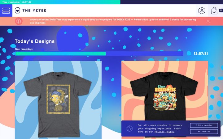 Screenshot of theyetee.com