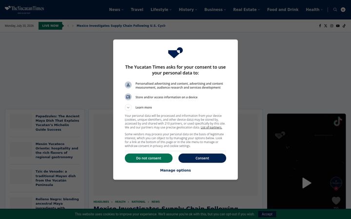 Screenshot of theyucatantimes.com