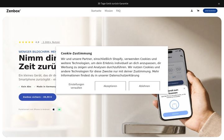 Screenshot van thezenbox.de