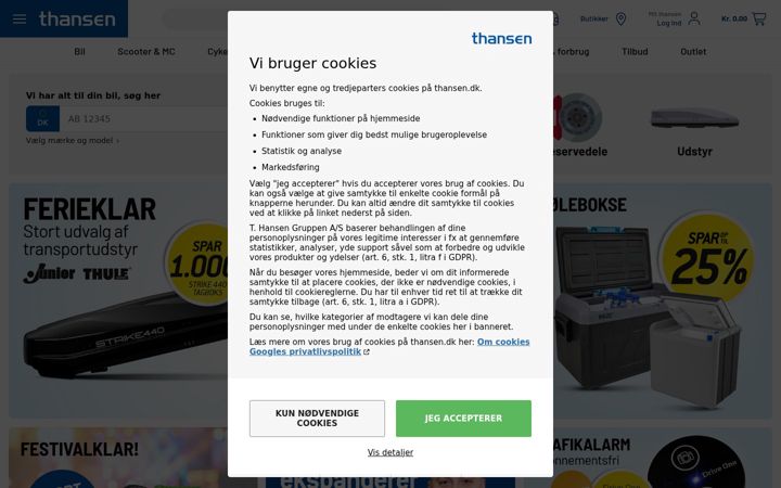 Screenshot of thg.dk
