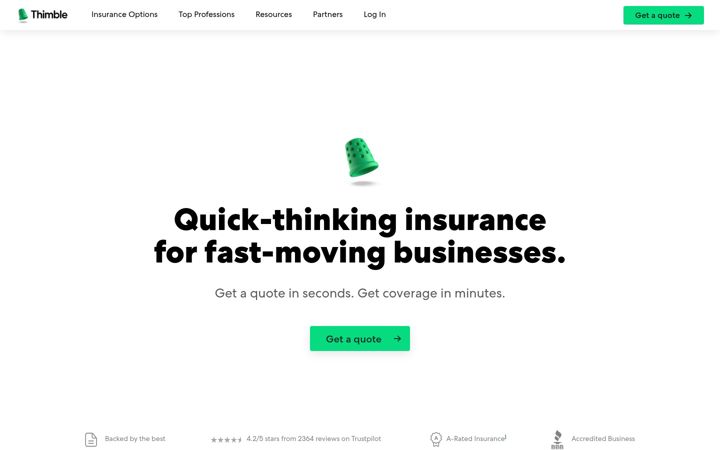 Ekrānuzņēmums no thimble.com