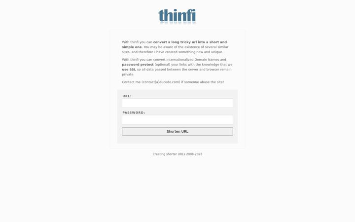 Screenshot of thinfi.com