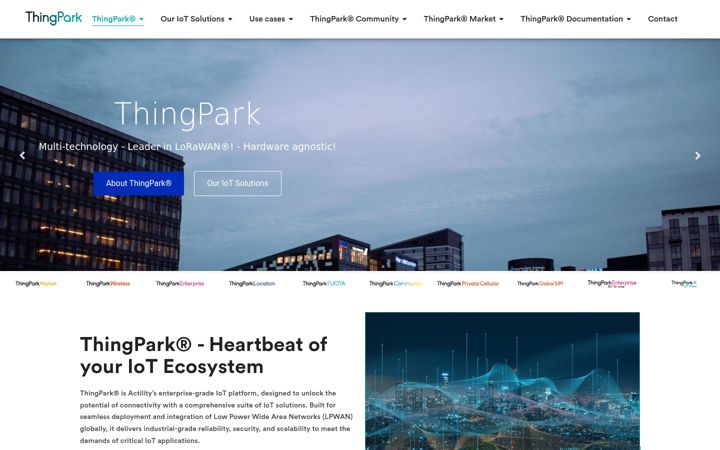 Screenshot of thingpark.com