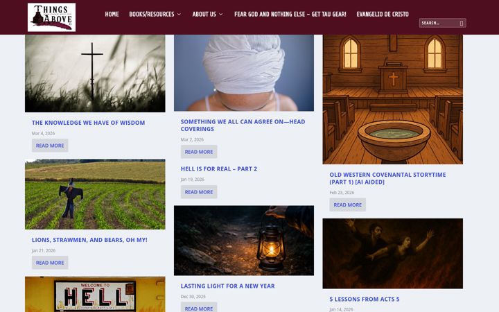 Screenshot of thingsabove.us