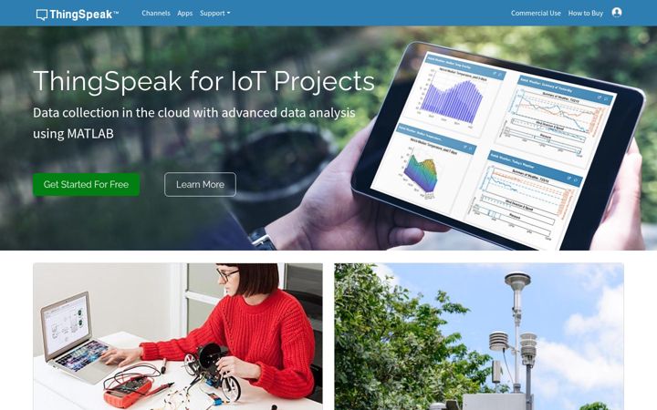 Screenshot of thingspeak.com