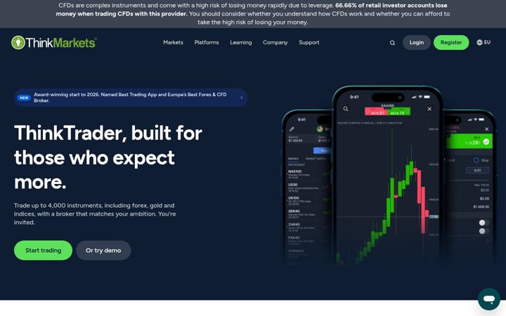 Screenshot of thinkmarkets.com