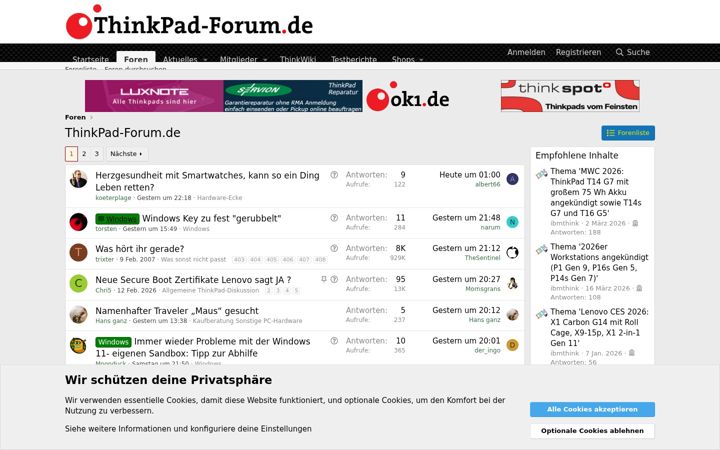 Screenshot of thinkpad-forum.de