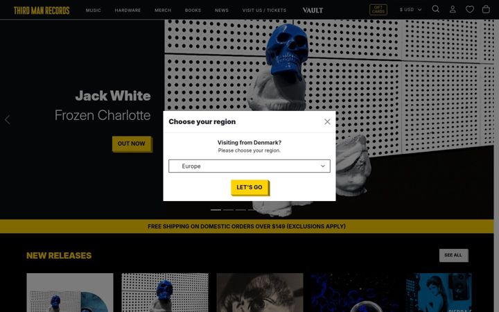 Screenshot of thirdmanrecords.com
