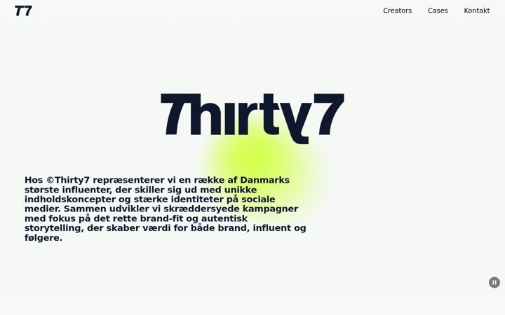 Screenshot di thirty7.dk