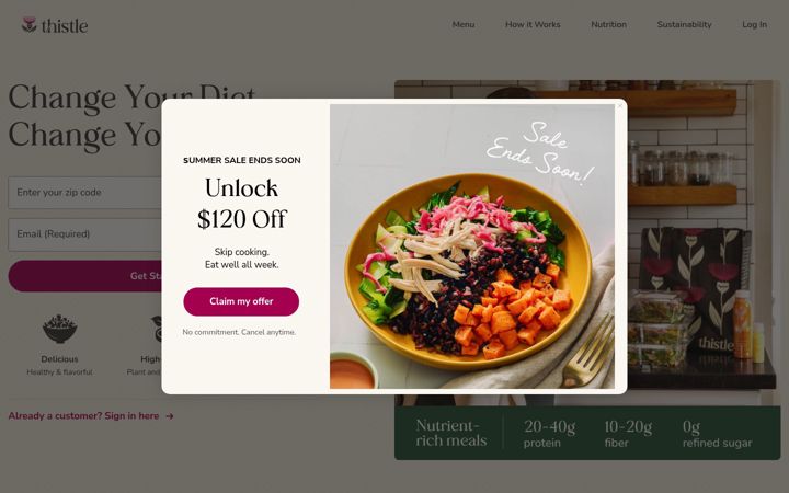 Screenshot of thistle.co