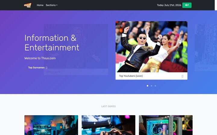 Screenshot of thiux.com