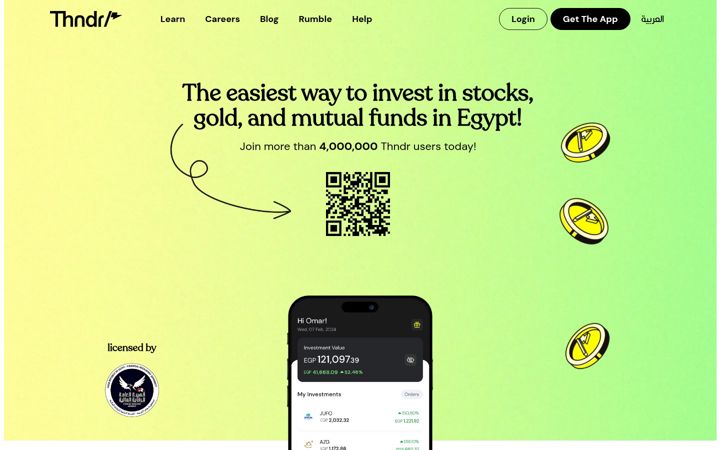 Screenshot of thndr.app