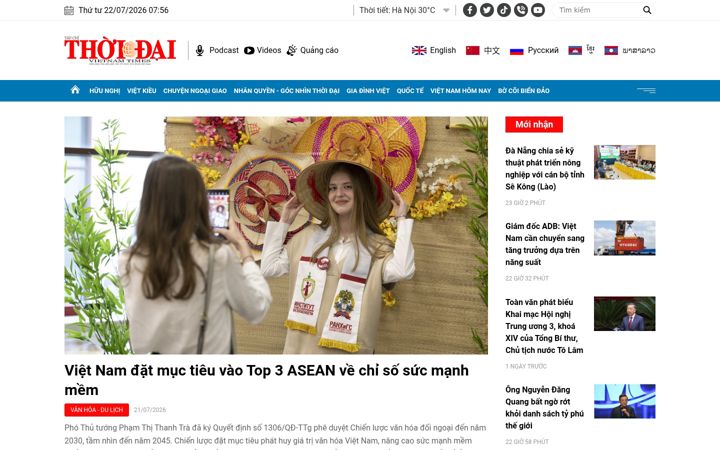 Zrzut ekranu thoidai.com.vn