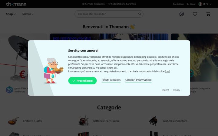Ekrano kopija thomann.it