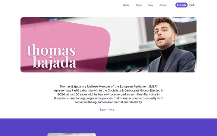 Screenshot of thomasbajada.eu