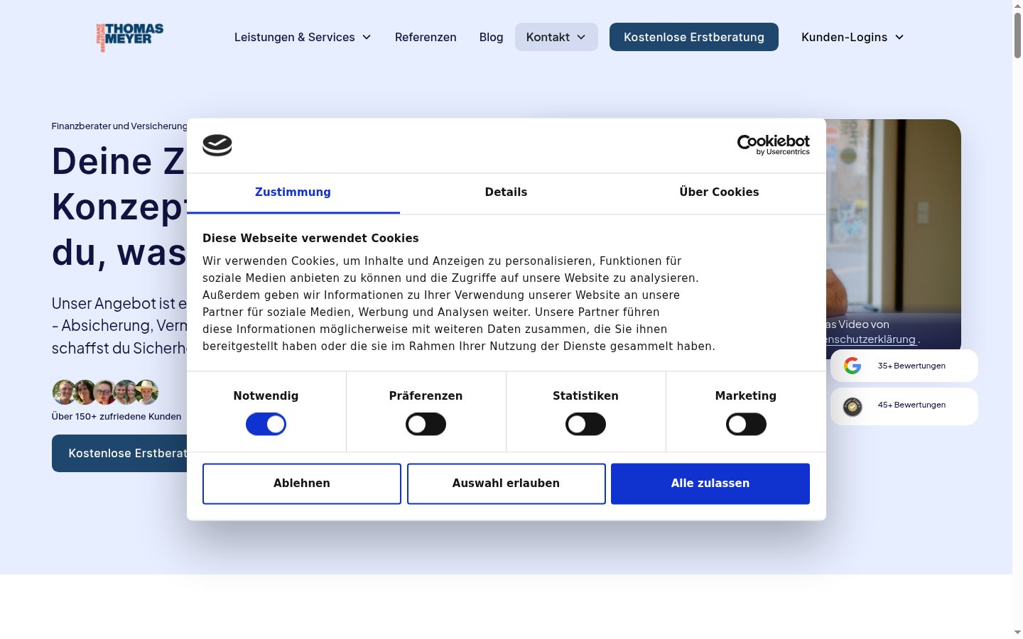 Screenshot tal-banner tal-kunsens muri qabel kwalunkwe interazzjoni