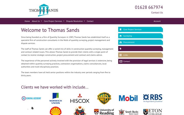 Screenshot of thomassands.co.uk