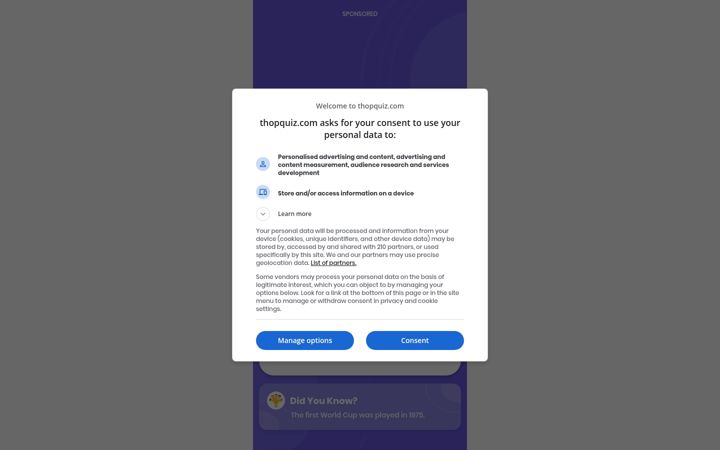 Screenshot of thopquiz.com