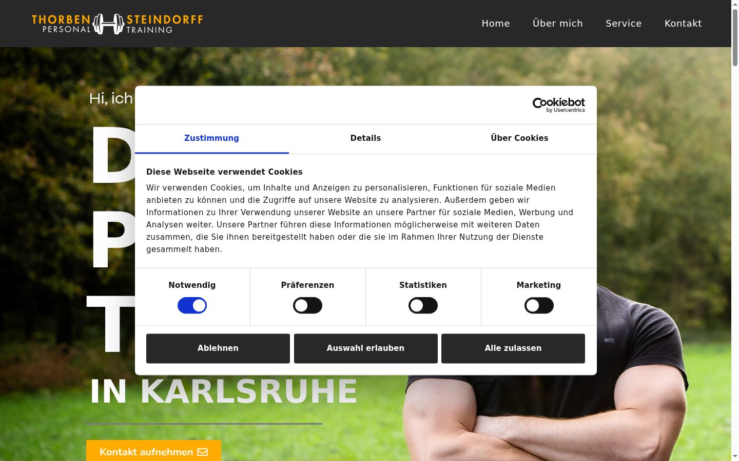 Screenshot of the consent banner shown before any interaction