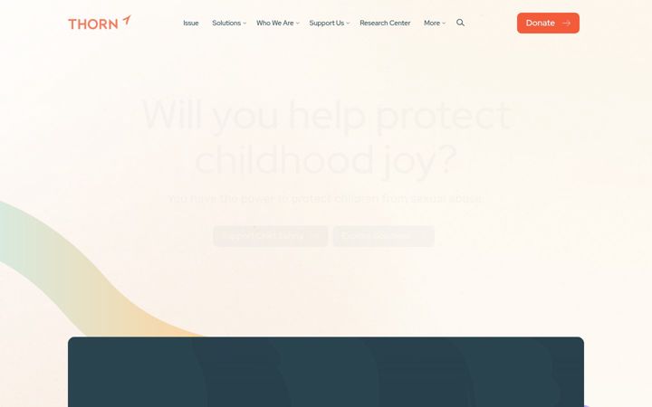 Screenshot of thorn.org