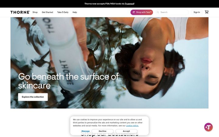 Screenshot van thorne.com