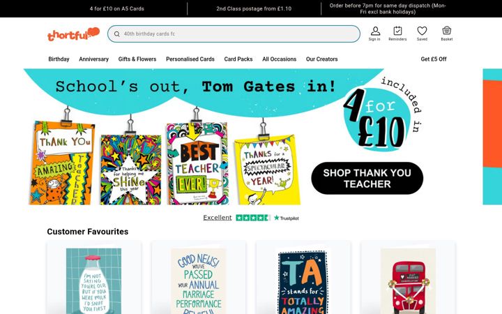 Screenshot of thortful.com