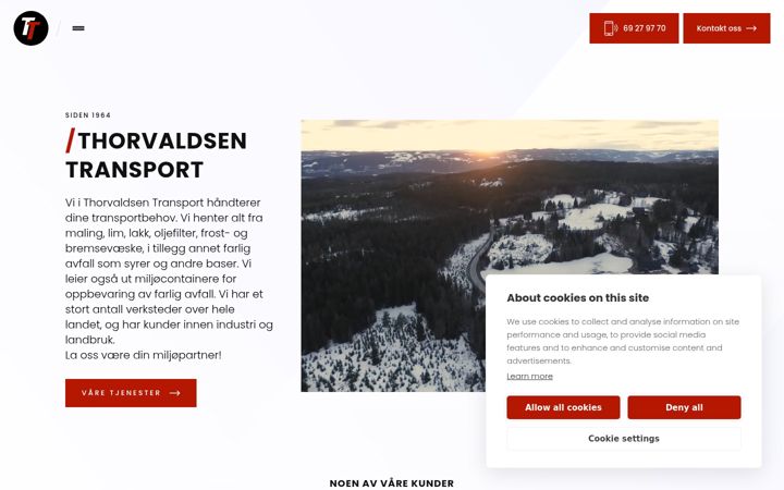 Ekraanipilt saidist thorvaldsentransport.no