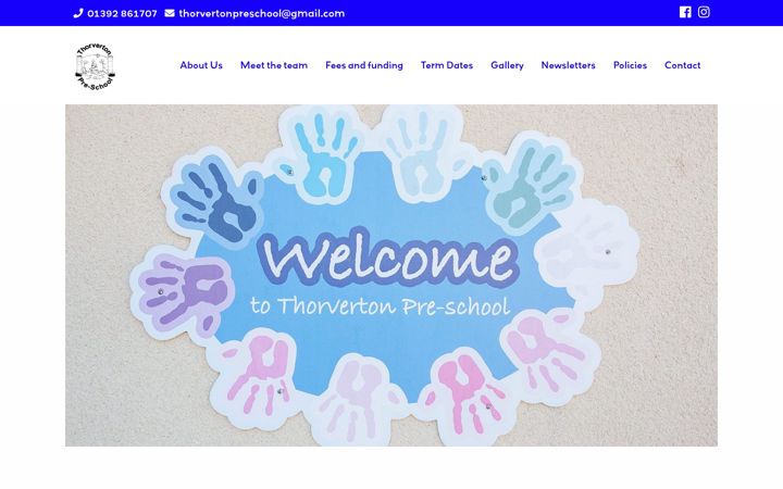 Screenshot of thorvertonpreschool.co.uk