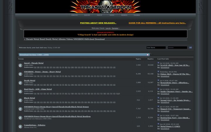 Screenshot ta' thrashmageddon.org