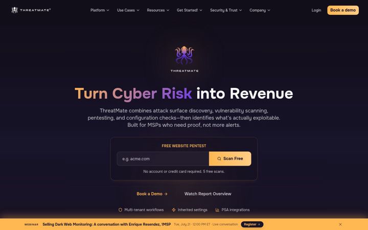 Screenshot of threatmate.com
