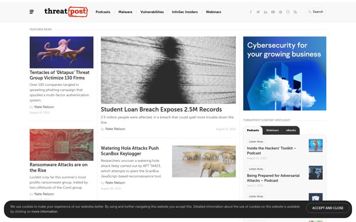 Skærmbillede af threatpost.com