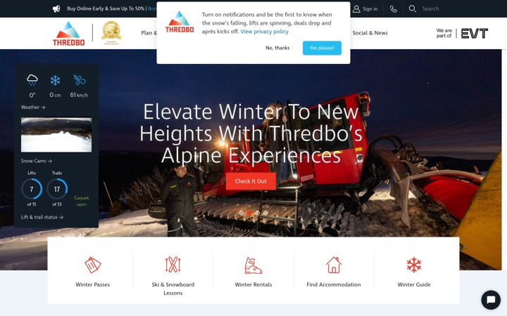 Skærmbillede af thredbo.com.au