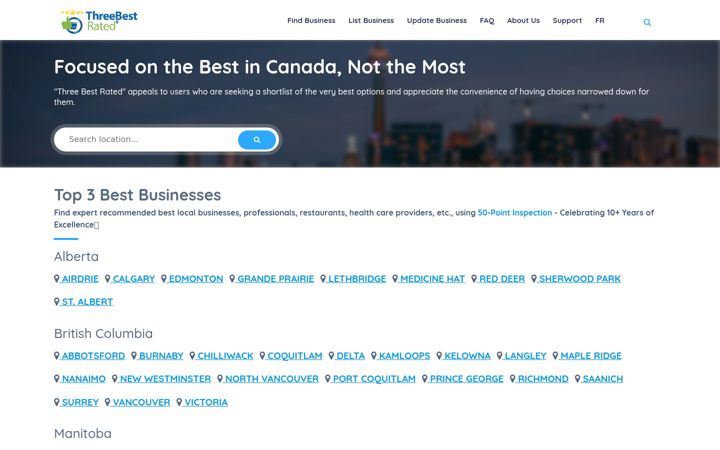 Screenshot of threebestrated.ca