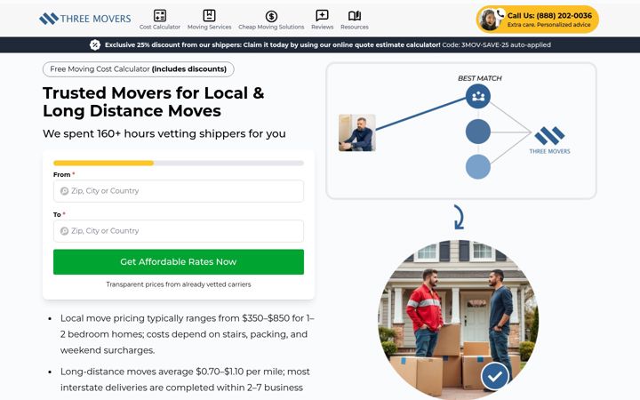 Screenshot of threemovers.com