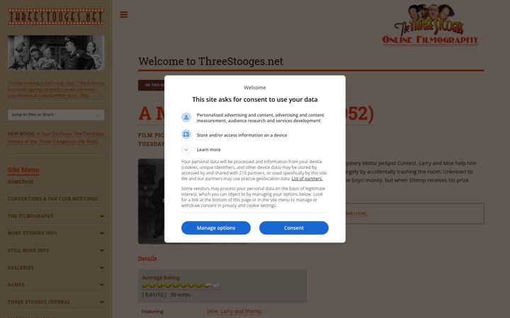 Screenshot of threestooges.net