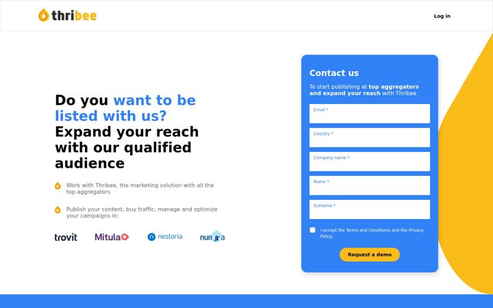 Screenshot of thribee.com