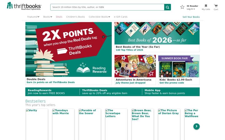 Screenshot di thriftbooks.com