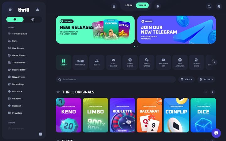 Screenshot of thrill.com