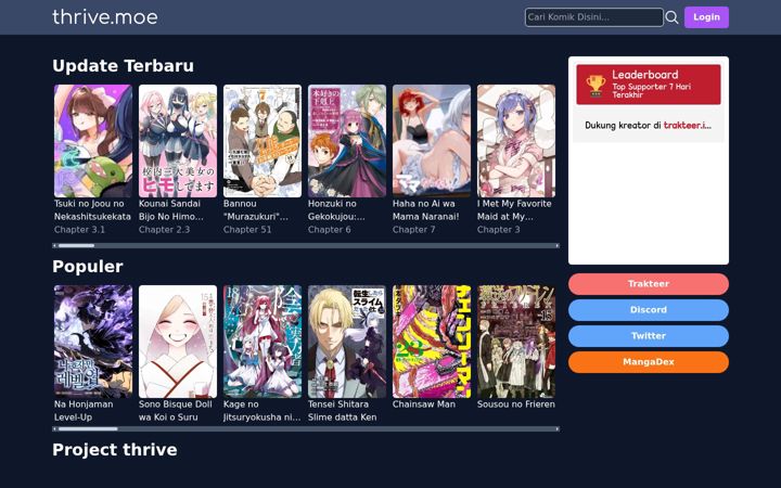 Screenshot of thrive.moe