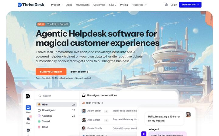 Screenshot of thrivedesk.com