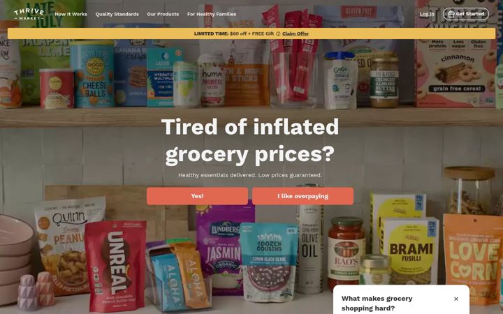 Screenshot ta' thrivemarket.com
