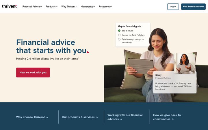 Zrzut ekranu thrivent.com