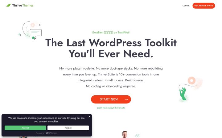 Skjermbilde av thrivethemes.com